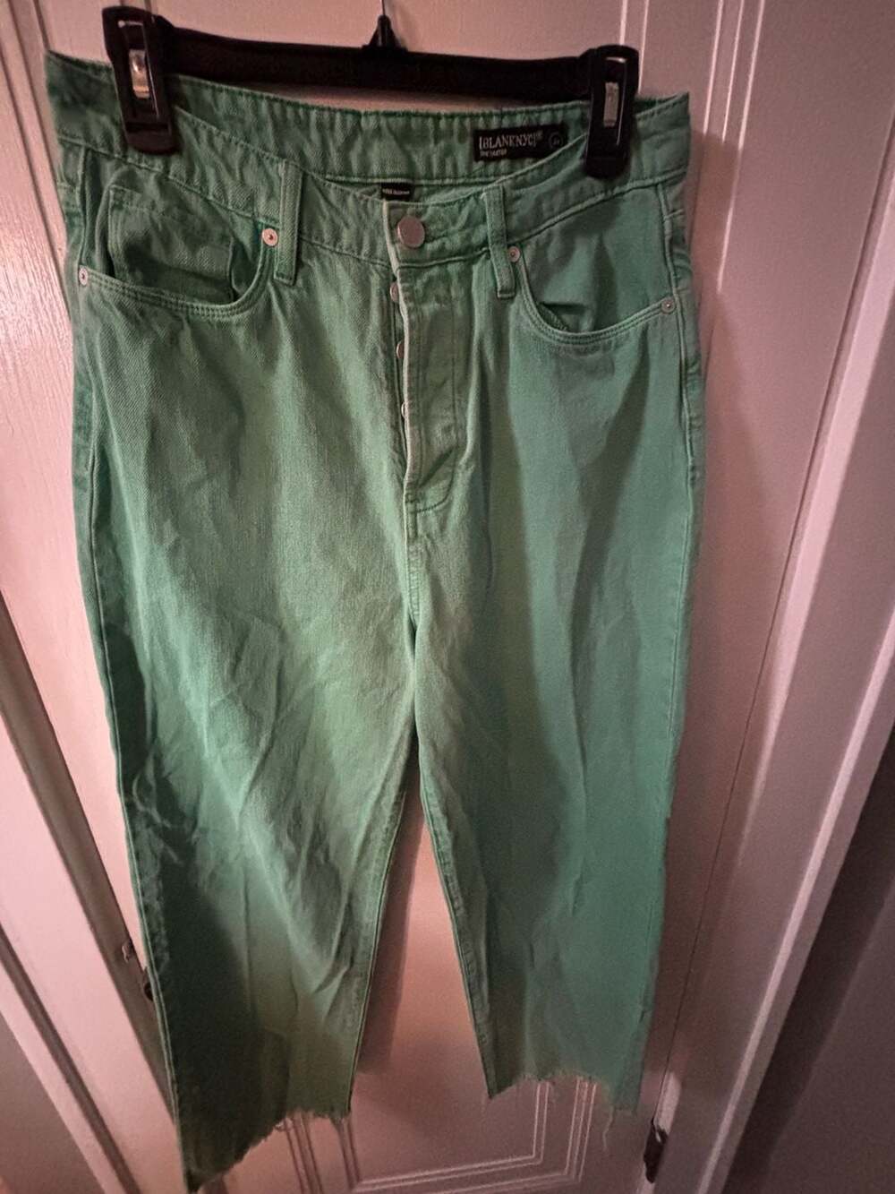 BLANKNYC The Baxter Green Raw Hem Jeans Size 29